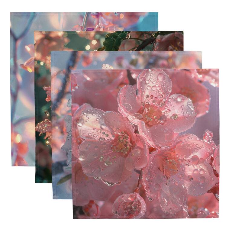 Dew Soaked Blossoms - Cloth napkin set
