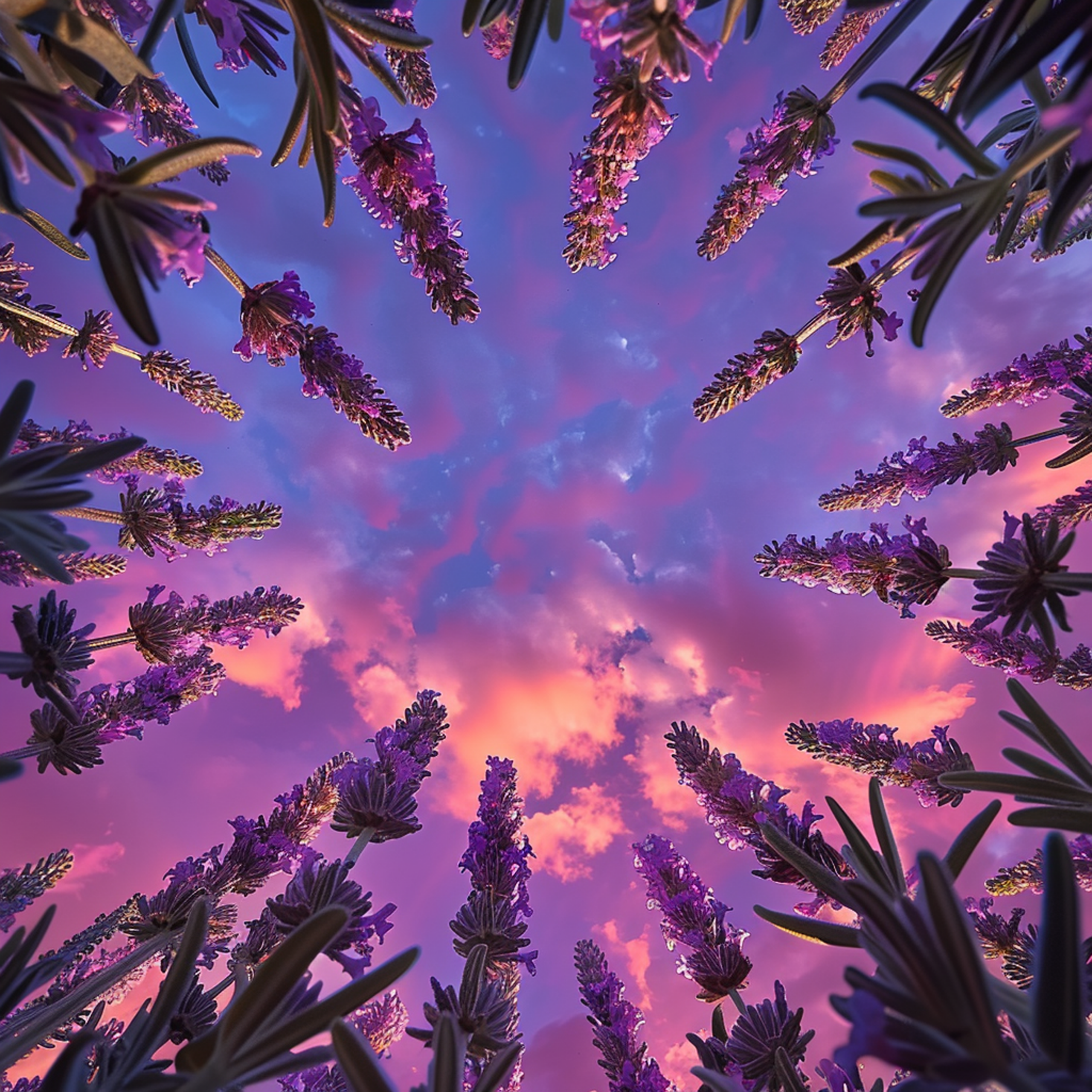 Lavender Field design inspired by Hayao Miyazaki Cloth napkin set of 4 unique designs - Image 11