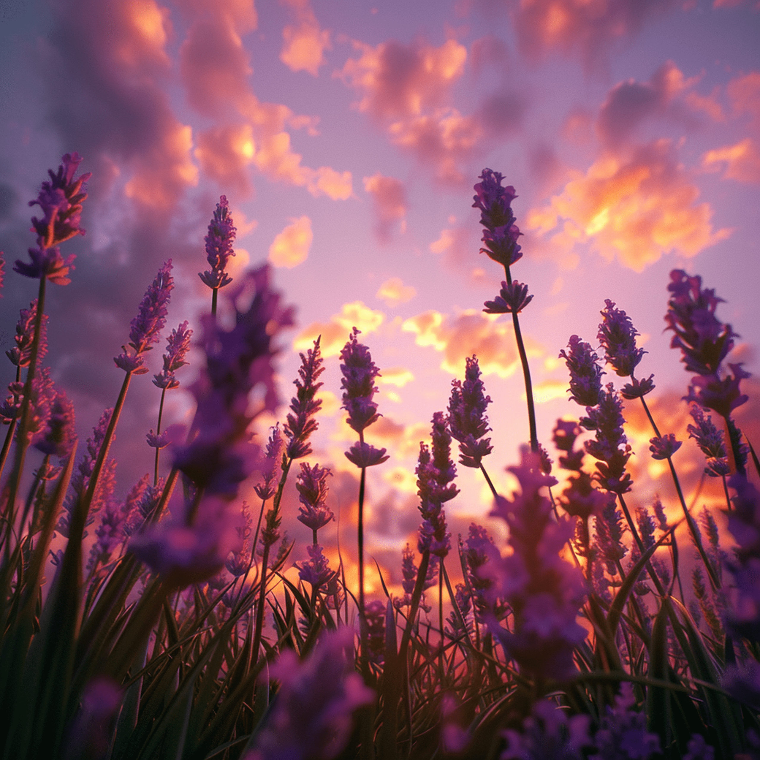 Lavender Field design inspired by Hayao Miyazaki Cloth napkin set of 4 unique designs - Image 2