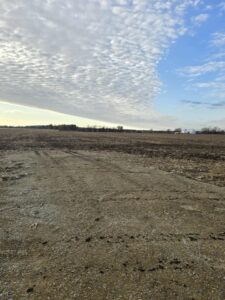 Open farm field at Nuts About Dee’s Berries after soil amendments and lime were applied in late fall.