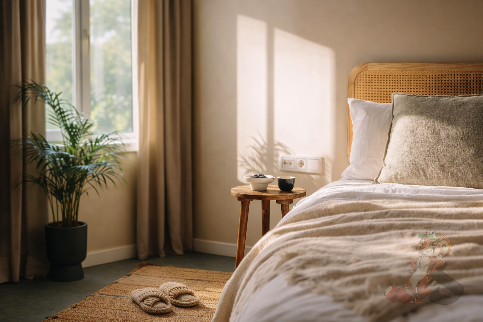Cozy lodging bedroom in Green County WI for visitors staying overnight near Brodhead